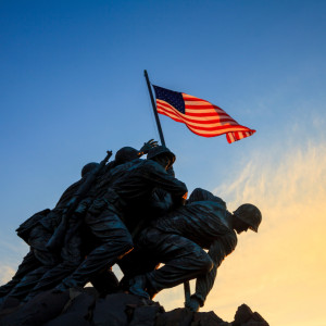 Iwo Jima Memorial(Marine Corps War Memorial) Washington DC USA at sunrise